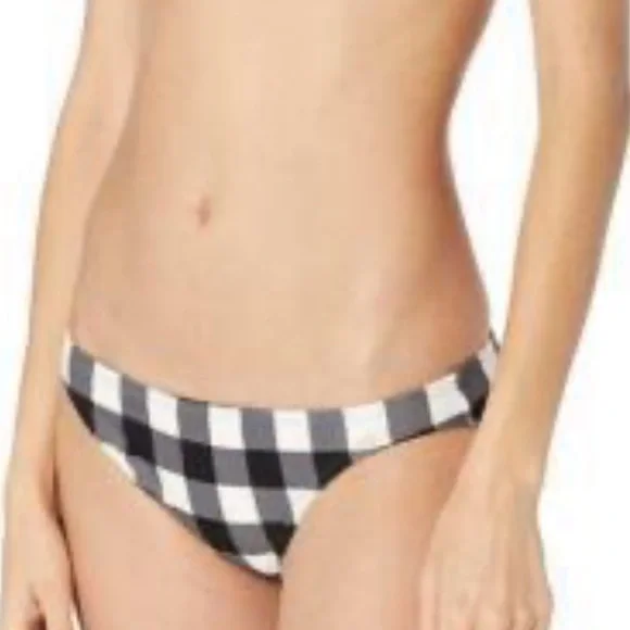 NWT KATE SPADE Black and White Checkered Bandeau ruffle Bikini set - Picture 3 of 10